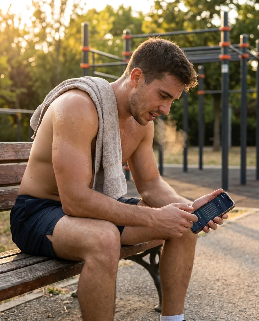 Athlete reviewing their weekly Onbars analysis after training