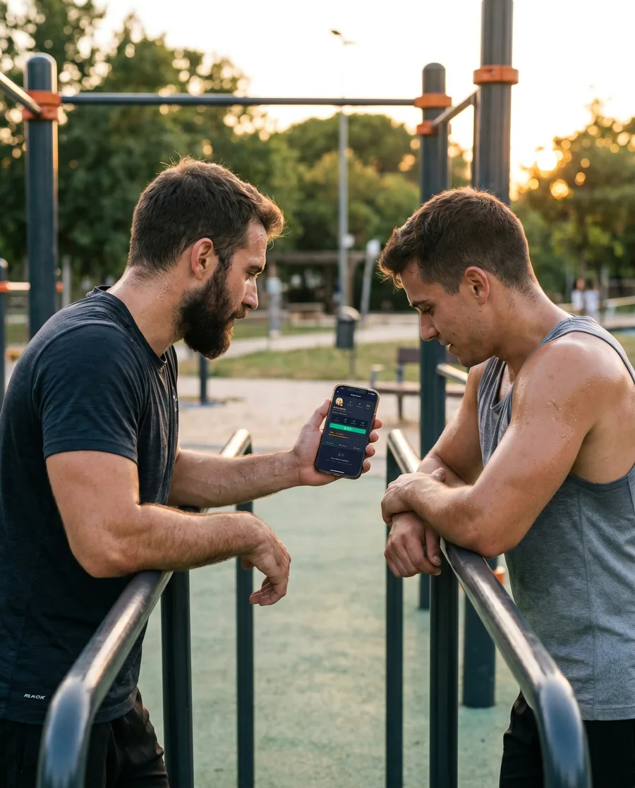 Two athletes looking at an Onbars athlete profile